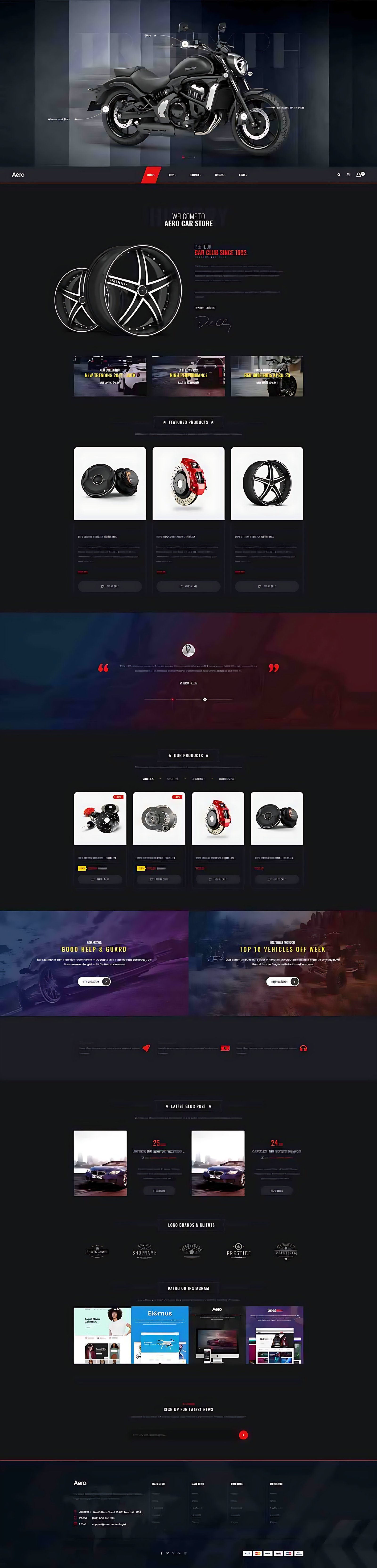 Online store, full page design