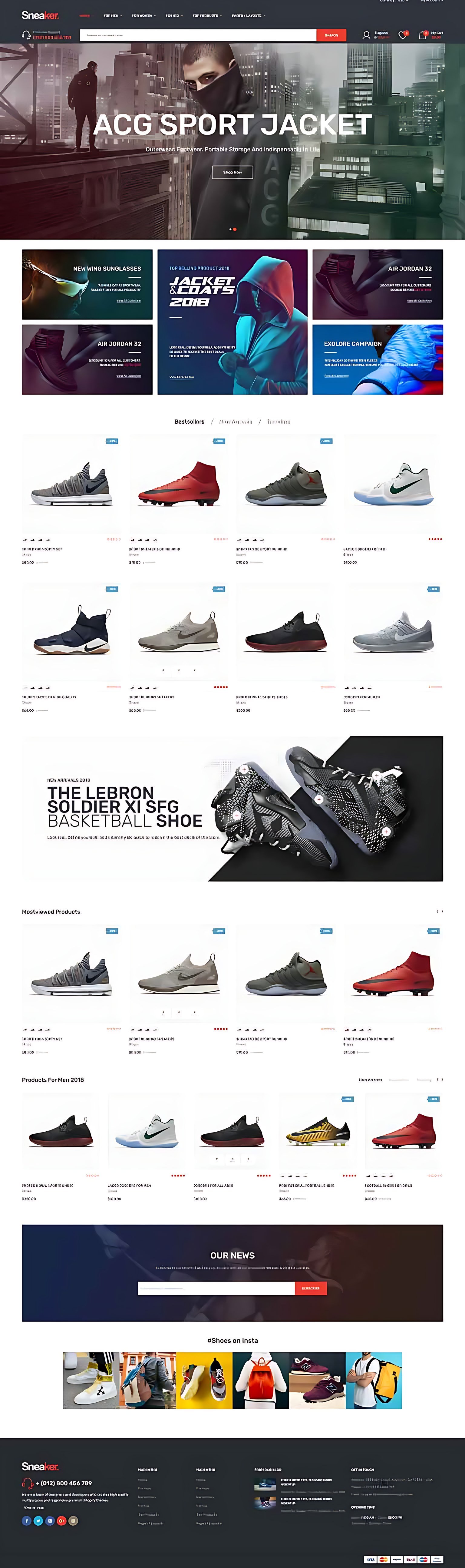 Online store, full page design